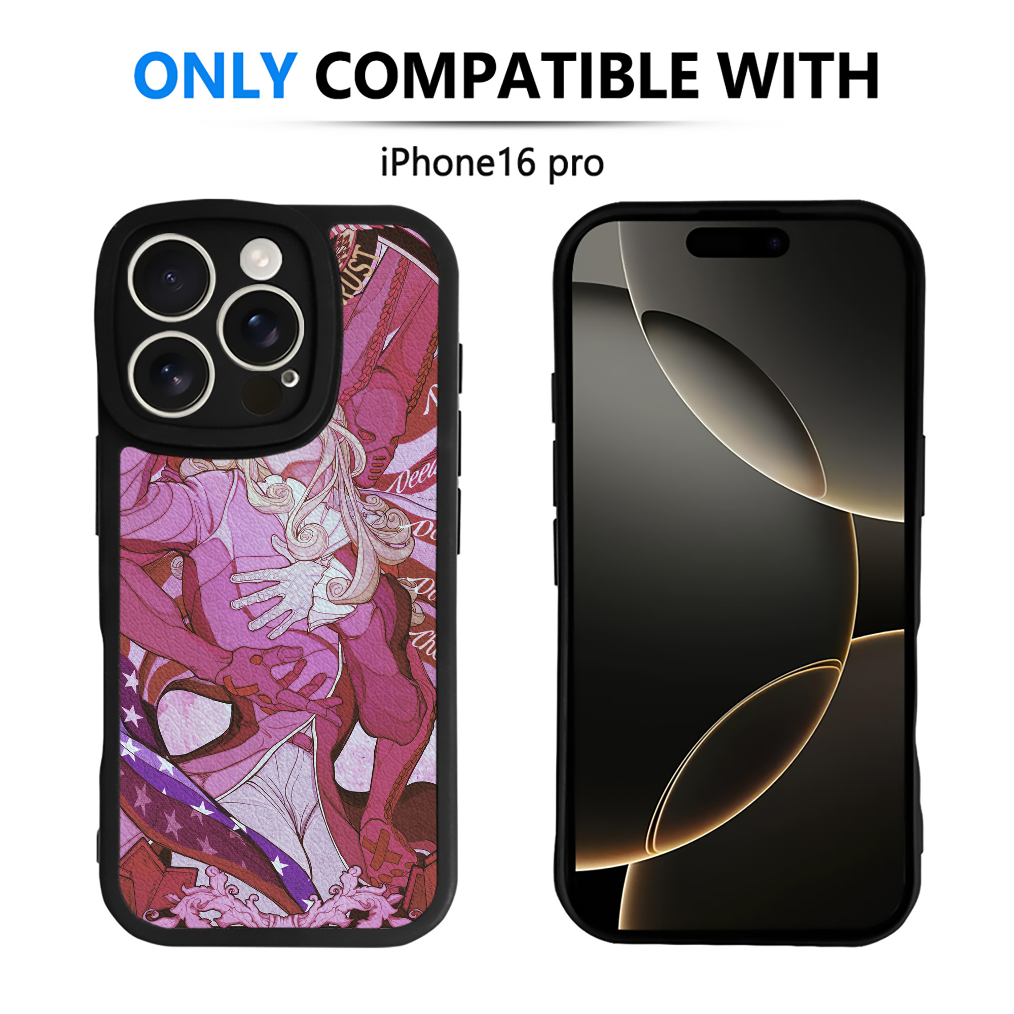 （画像用） ジョジョの奇妙な冒険 JoJo's Bizarre Adventure 【iPhone 16シリーズ対応】シリコンスマホケース（レザー調） 材質：シリコン